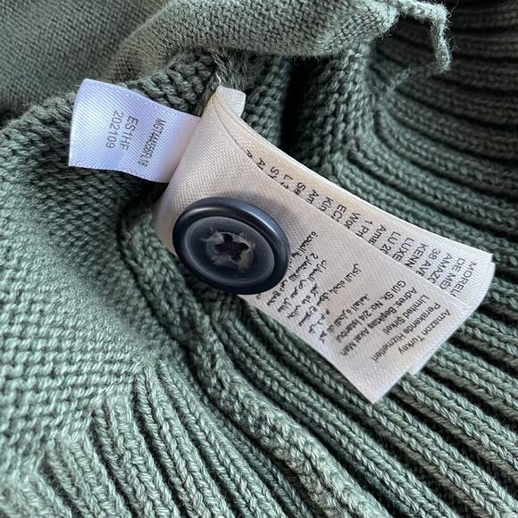 🔥Goodthreads Green Cotton Knitted Sweater Cardigan Kurt Cobain Grunge Grandpa - Picture 11 of 15